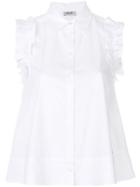 Liu Jo Frill-trim Sleeveless Blouse - White