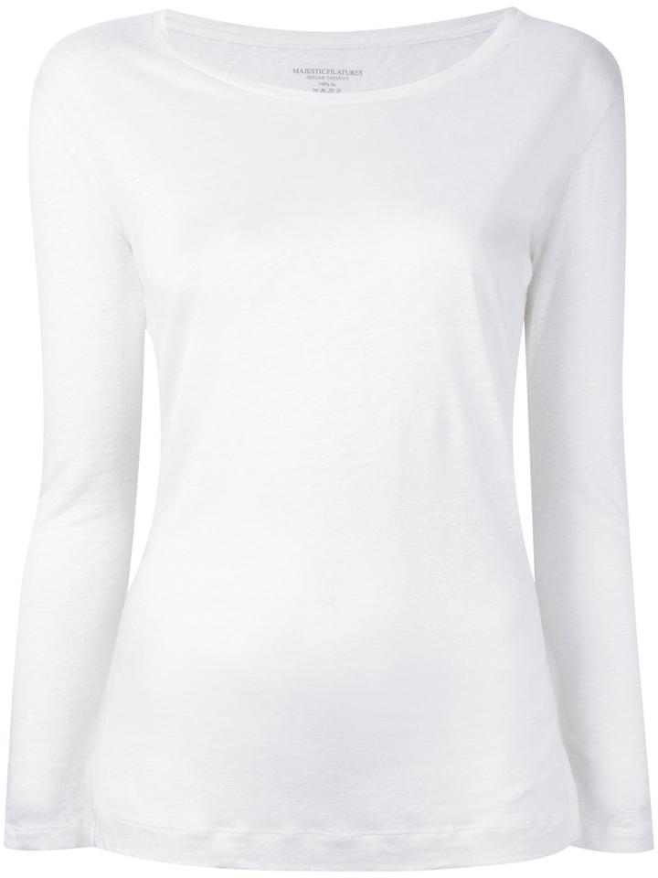 Majestic Filatures - Longsleeved T-shirt - Women - Linen/flax - 2, White, Linen/flax