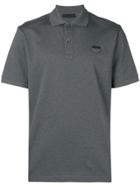 Prada Logo Patch Polo Shirt - Grey