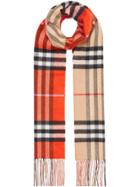 Burberry Long Reversible Colour Block Double-faced Cashmere Scarf -