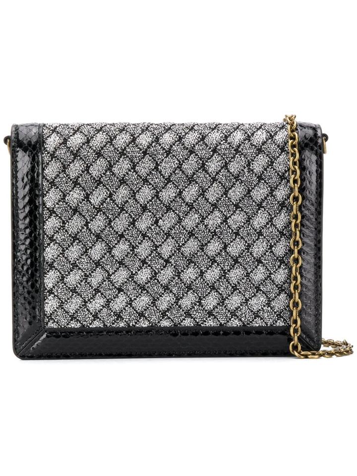 Bottega Veneta Intrecciato Knitted Chain Wallet - Black