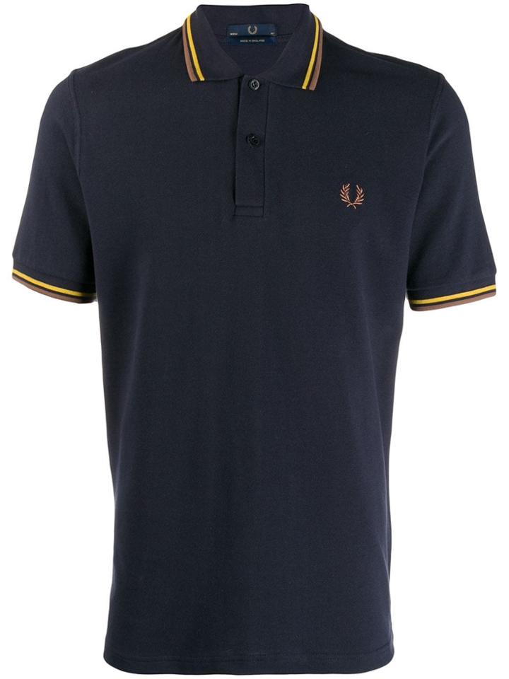 Fred Perry X Art Comes First Contrast Stripe Polo Shirt - Blue