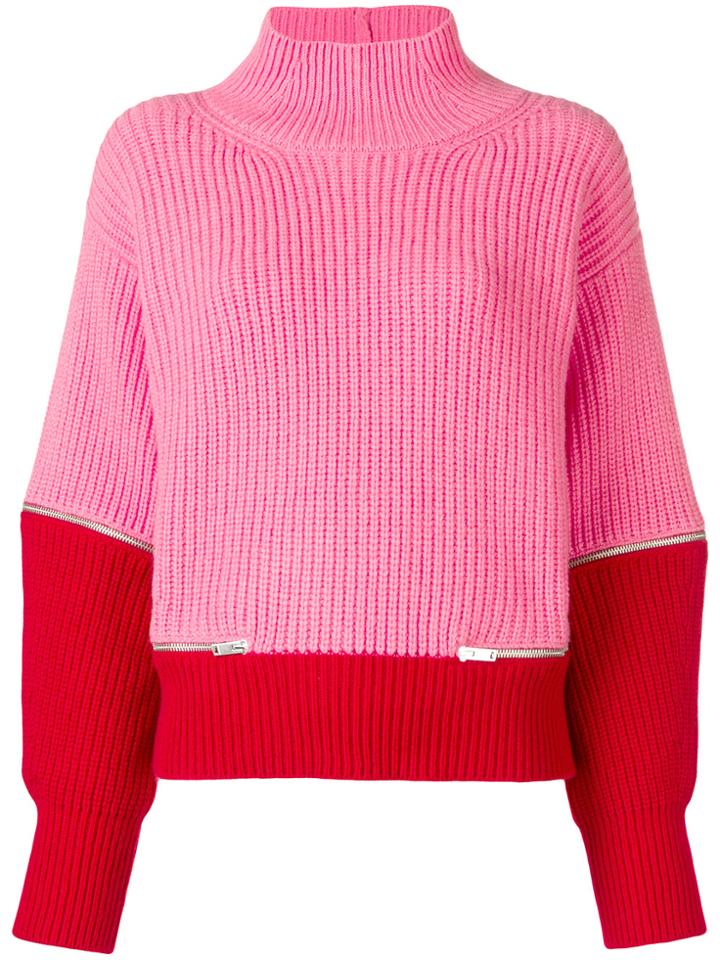 Dondup Colour Block Jumper - Pink & Purple