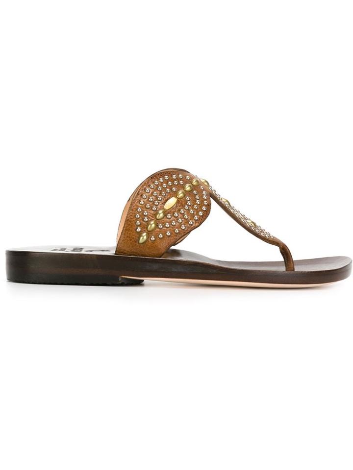 Calleen Cordero Tula Sandals, Women's, Size: 8.5, Brown, Calf Leather/leather/metal Other