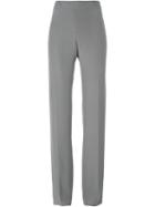 Armani Collezioni Straight Leg Trousers, Women's, Size: 48, Grey, Acetate/silk