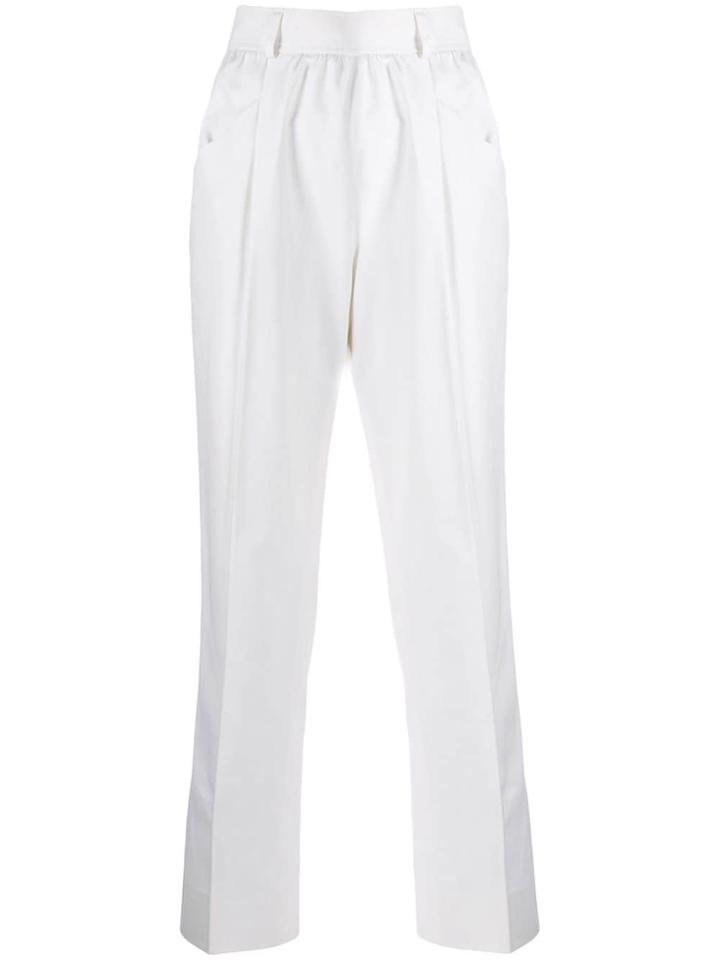Yves Saint Laurent Pre-owned 1980's Straight-leg Trousers - White