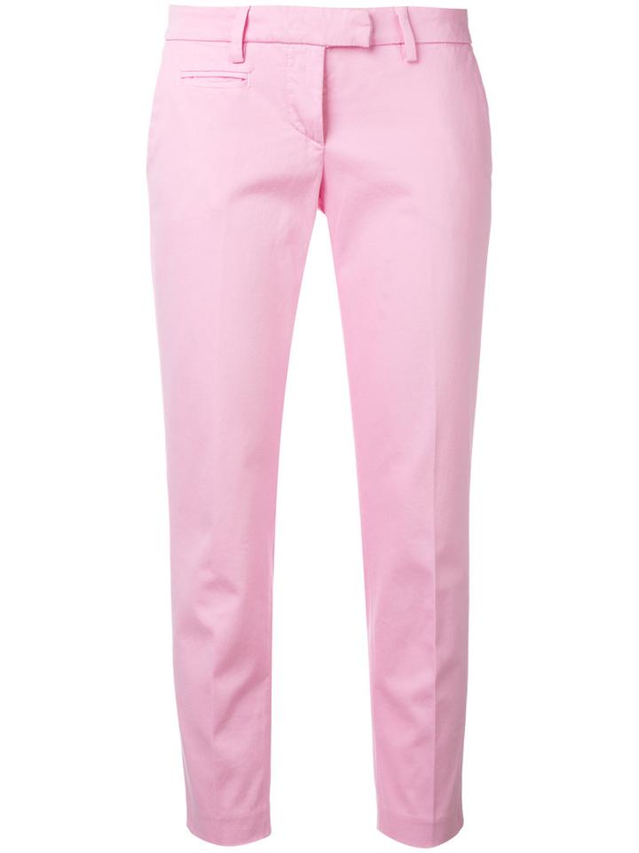 Dondup Cropped Trousers, Women's, Size: 30, Pink/purple, Cotton/spandex/elastane
