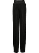 Balmain Pleated Trousers, Women's, Size: 36, Black, Viscose/silk