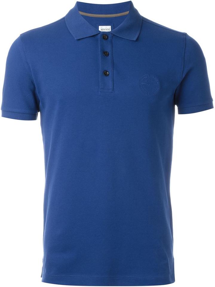 Armani Collezioni Classic Polo Shirt, Men's, Size: S, Blue, Cotton/spandex/elastane