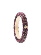 Chanel Pre-owned Cc Logos Tweed Bangle - Purple