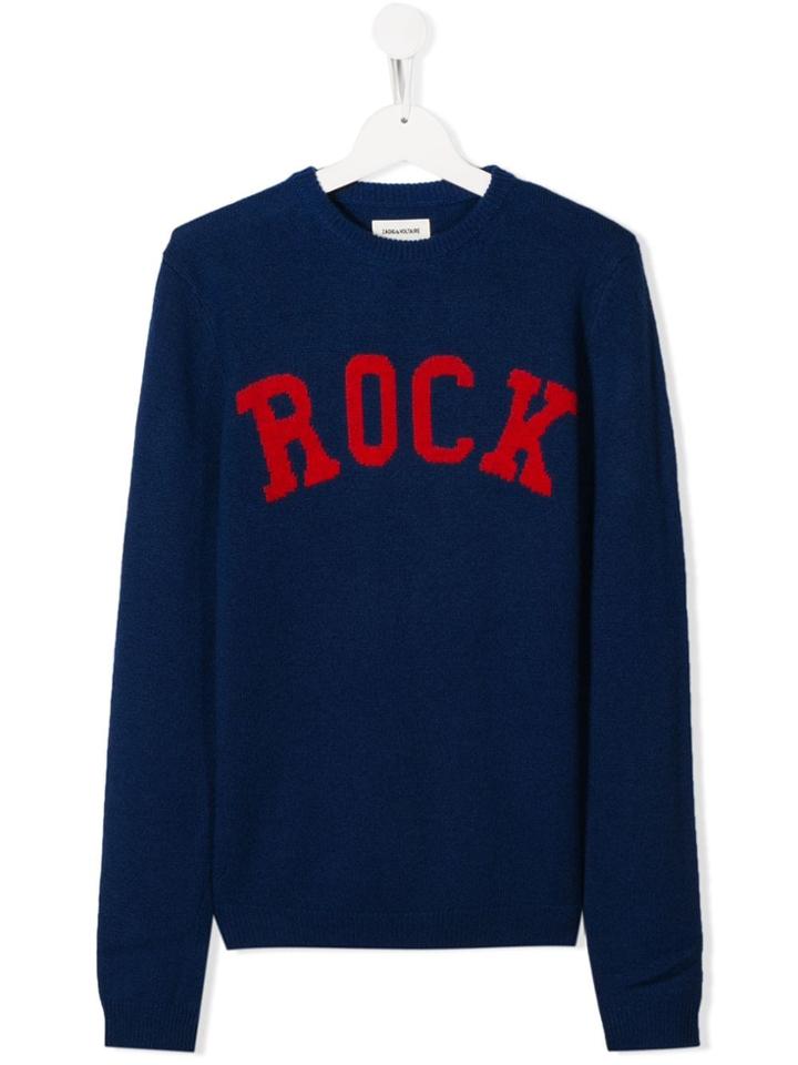 Zadig & Voltaire Kids Chris Slogan Jumper - Blue