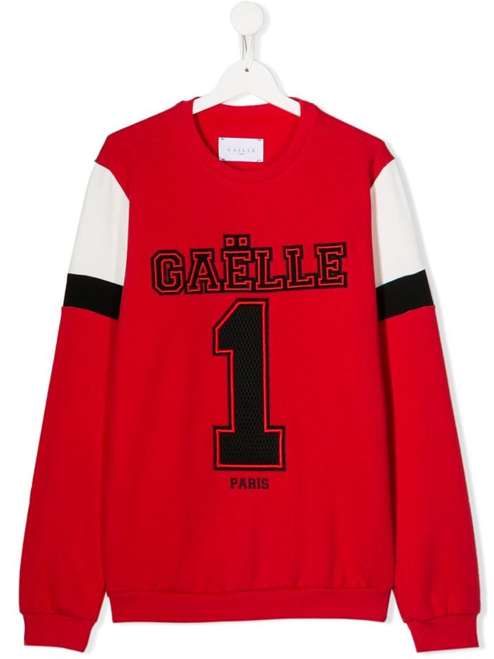 Gaelle Paris Kids Teen Panelled Logo Sweatshirt - Red