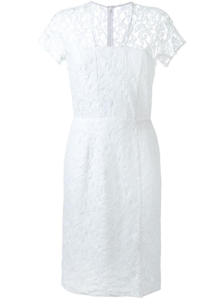 Carven Fitted Lace Dress, Women's, Size: 42, White, Cotton/nylon/viscose