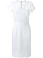 Carven Fitted Lace Dress, Women's, Size: 42, White, Cotton/nylon/viscose
