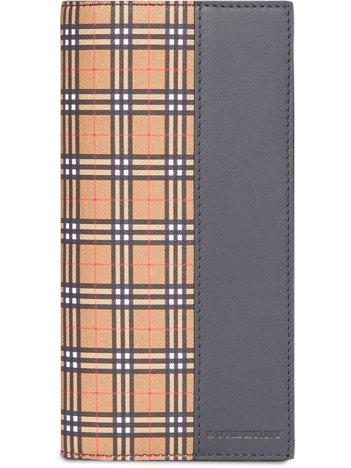Burberry Small Scale Check And Leather Continental Wallet - Yellow &