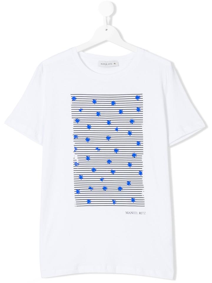 Manuel Ritz Kids Stars And Stripes Print T-shirt - White