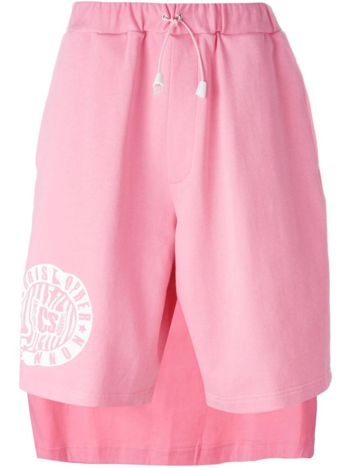 Christopher Shannon Tied Sleeve Track Shorts, Men's, Size: S, Pink/purple, Cotton