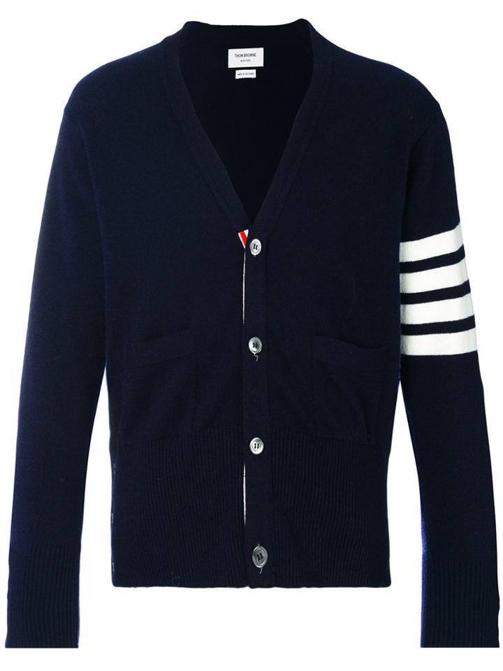 Thom Browne Stripe Detail Cardigan - Blue