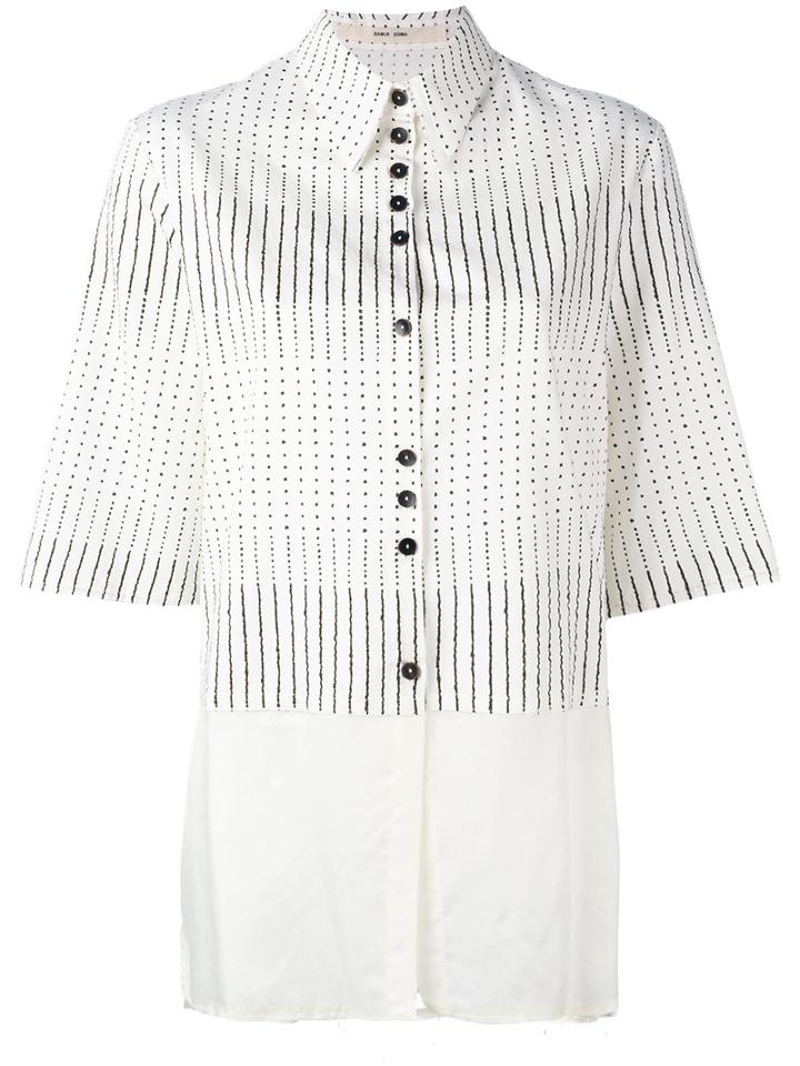 Damir Doma Patterned Blouse, Women's, Size: Medium, White, Cotton/cupro