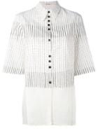 Damir Doma Patterned Blouse, Women's, Size: Medium, White, Cotton/cupro