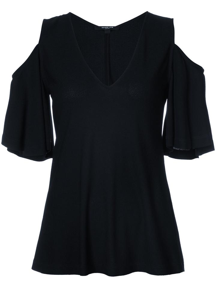 Derek Lam - Cold Shoulder Blouse - Women - Viscose - 40, Black, Viscose