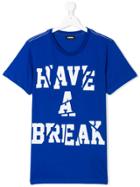 Diesel Kids Have A Break Printed T-shirt - Blue