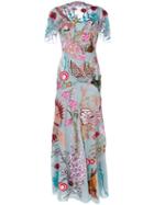 Temperley London - Woodland Long Dress - Women - Silk/nylon/spandex/elastane - 6, Blue, Silk/nylon/spandex/elastane
