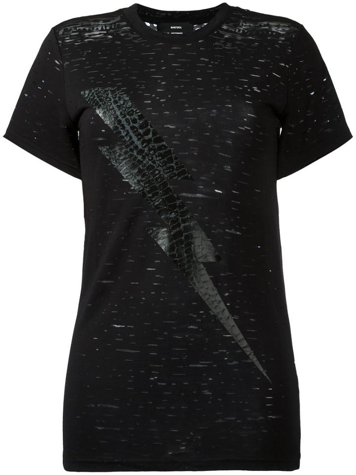 Diesel Sally T-shirt, Women's, Size: Xs, Black, Rayon/nylon/polyamide