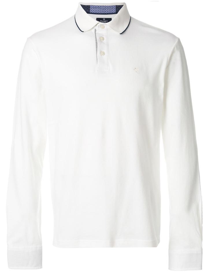 Hackett Long Sleeved Polo Shirt - White
