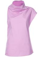 Marni - Cowl Neck Asymmetric Blouse - Women - Cotton - 38, Pink/purple, Cotton