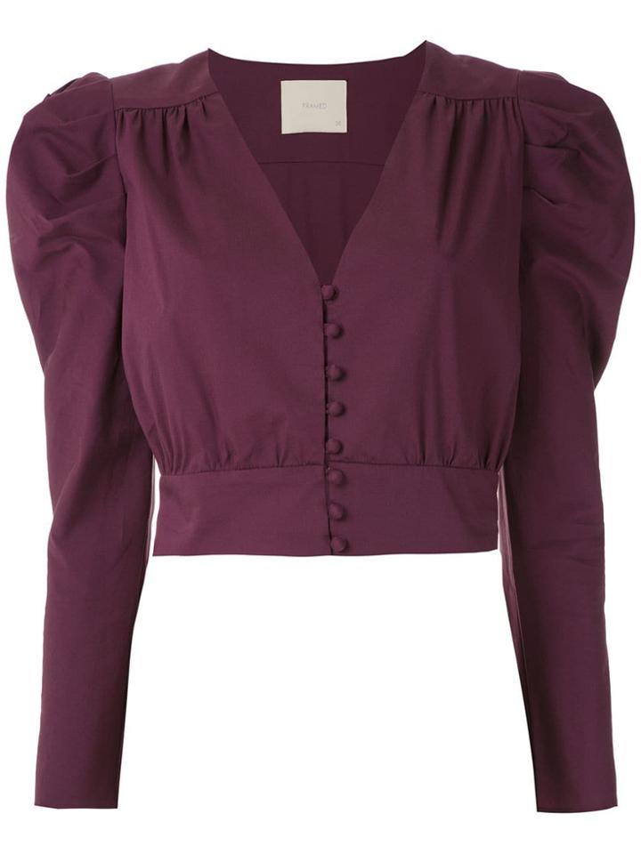 Framed Lotus Cropped Top - Purple