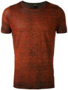 Avant Toi - Side Slit T-shirt - Men - Linen/flax - S, Red, Linen/flax