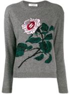Valentino Embroidered Knitted Sweater - Grey
