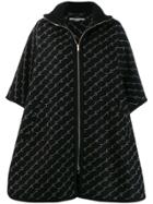 Stella Mccartney Embroidered Logo Cape - Black