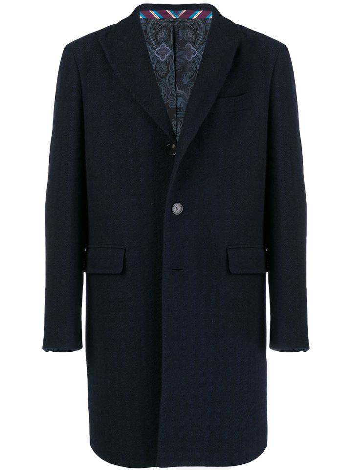 Etro Jacquard Coat - Blue