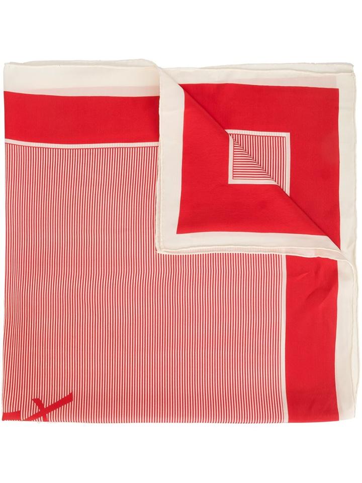 Saint Laurent Striped Monogram Scarf, Women's, Red