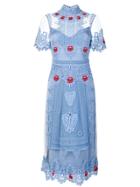 Temperley London Leaf Midi Dress - Blue