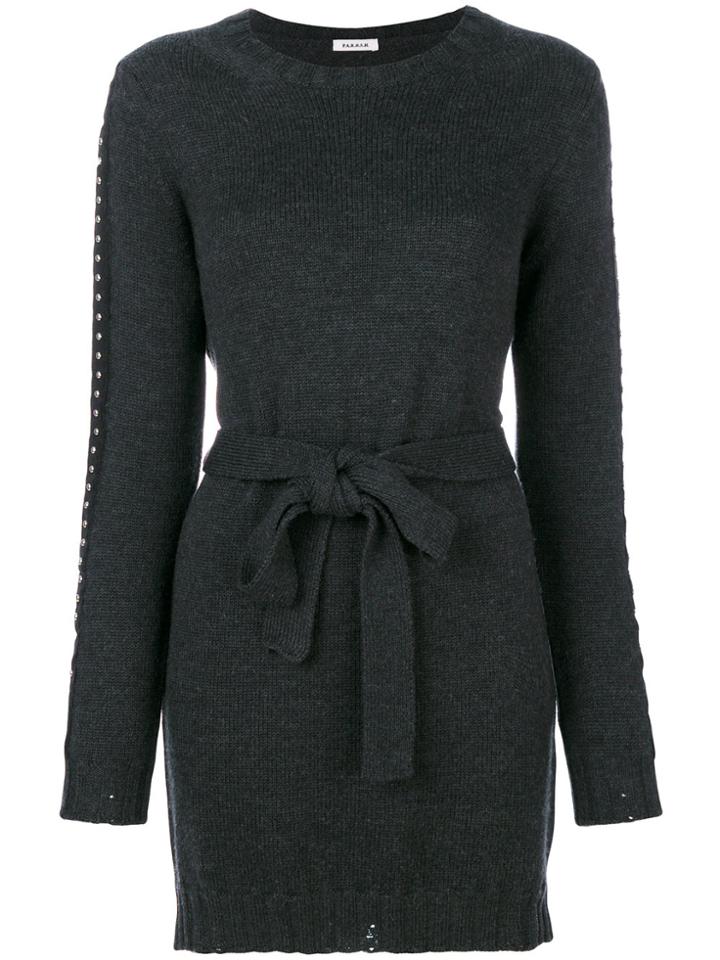 P.a.r.o.s.h. Studded Bow Tie Dress - Grey