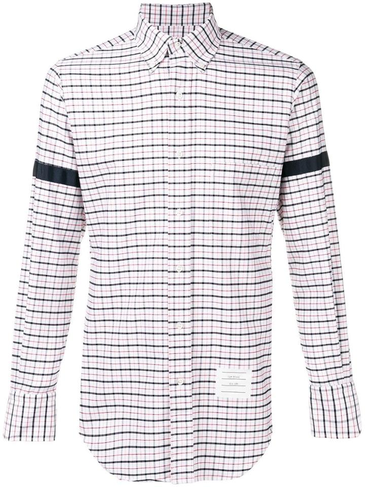 Thom Browne Windowpane Tartan Armband Oxford Shirt - White