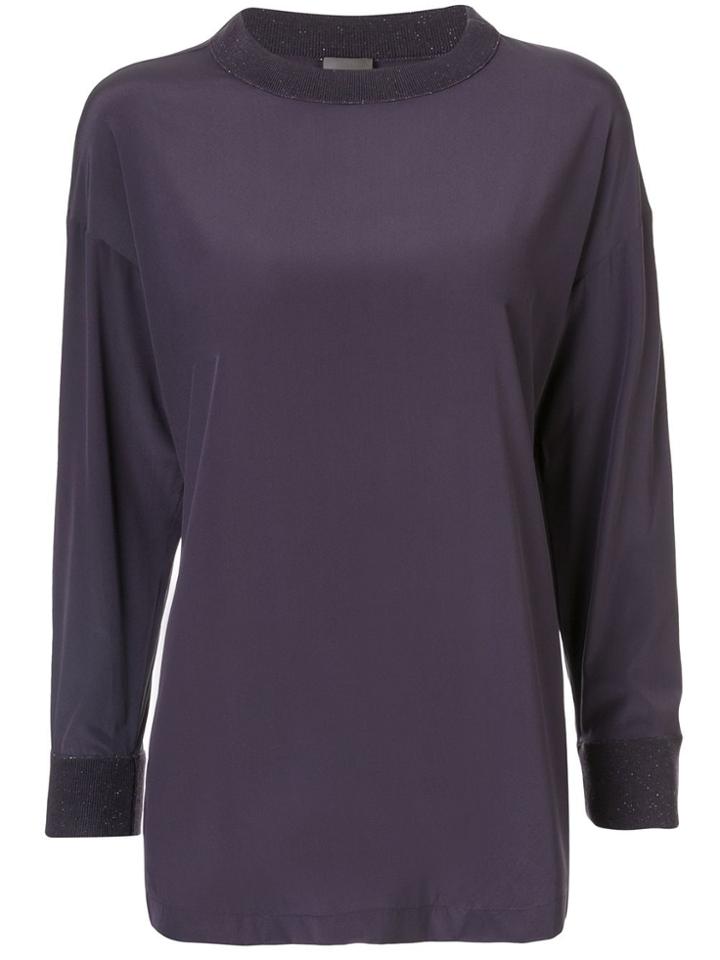 Lorena Antoniazzi Ribber Collar Top - Purple
