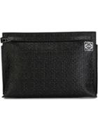 Loewe Logo Embossed T Clutch - Black