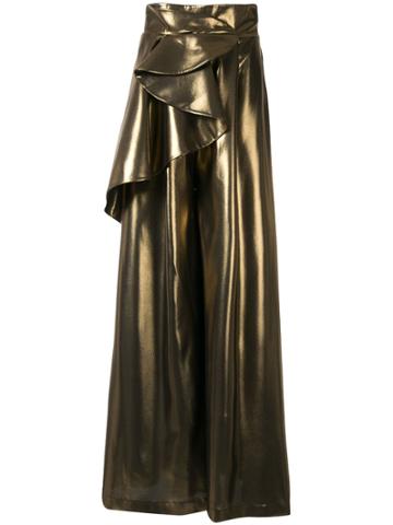 Azzi & Osta Wide Leg Lame Trousers - Metallic