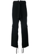 Marni - Loose Fit Belted Trousers - Women - Acetate/viscose - 42, Black, Acetate/viscose