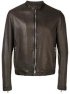 Tagliatore Perforated Leather Jacket - Brown