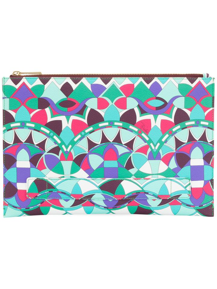 Emilio Pucci Graphic Print Clutch Bag - Multicolour