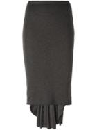 Rick Owens Lilies Back Pleated Skirt, Women's, Size: 44, Grey, Polyamide/viscose/angora/wool