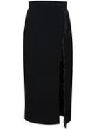 Cushnie Et Ochs Raw Edge Fitted Skirt, Women's, Size: 6, Black, Viscose/spandex/elastane