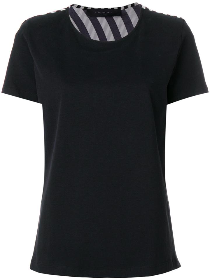 Federica Tosi Rear Striped T-shirt - Black