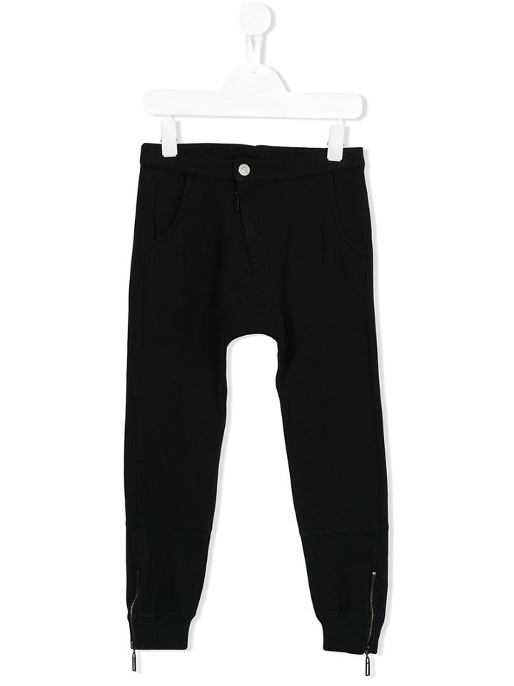 Paolo Pecora Drop Crotch Pants, Boy's, Size: 10 Yrs, Black