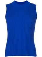 Le Ciel Bleu Rib Knit Sleeveless Top - Blue